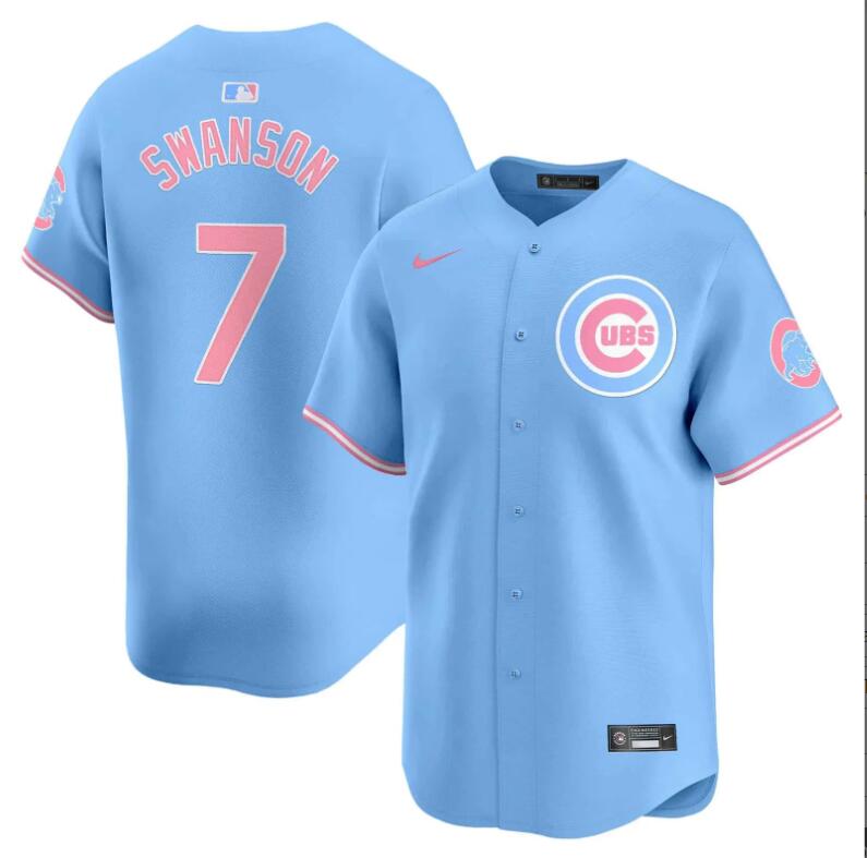 Men Chicago Cubs #7 Swanson blue 2024 Nike MLB jersey->indianapolis colts->NFL Jersey